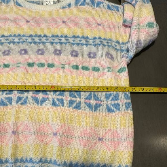 Gitano Ma Vintage M Sweater Pastel Floral Crew Neck 80's Cosplay Easter Spring - Picture 6 of 8